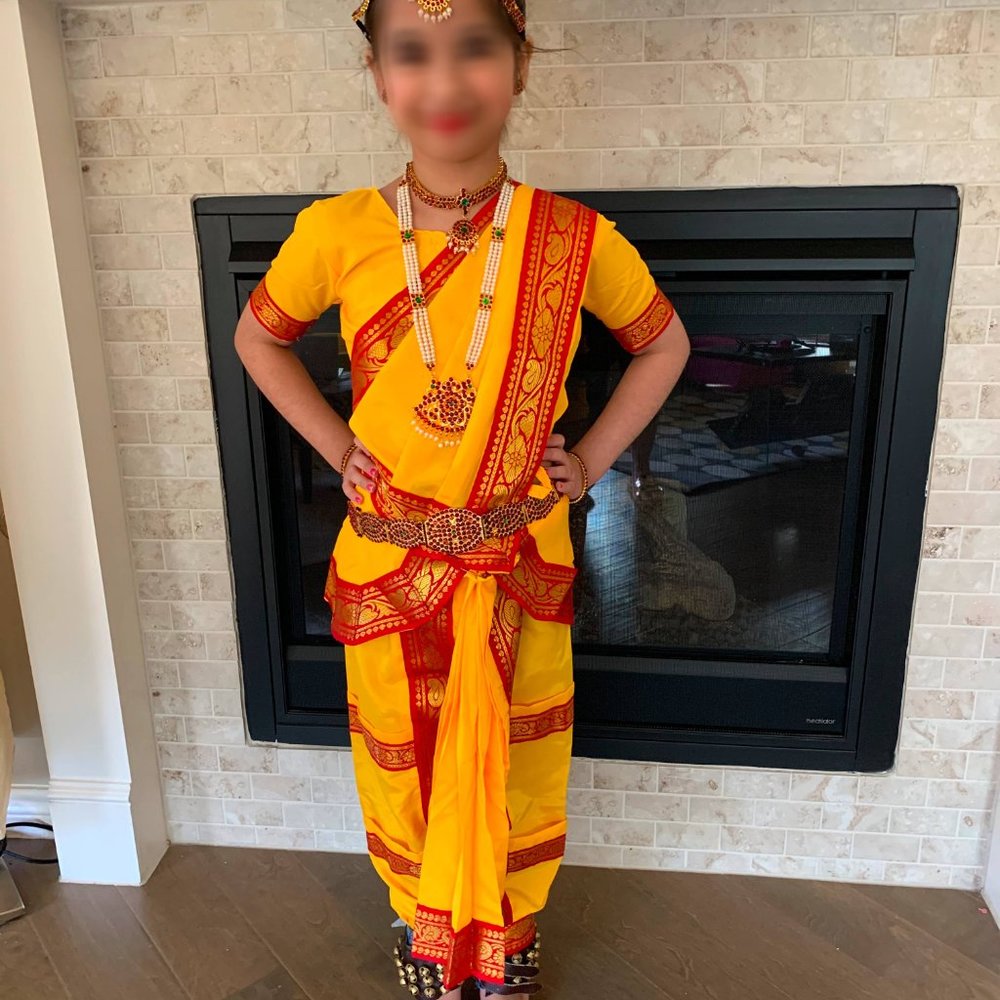 Bharatanatyam Indian Dance Costume Girls Size 3-6